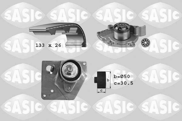 Water Pump & Timing Belt Kit SASIC 3904033