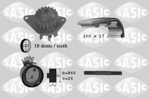 Water Pump & Timing Belt Kit SASIC 3900002