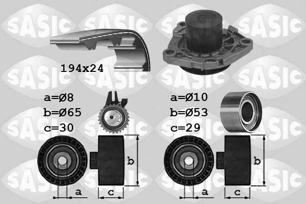 Water Pump & Timing Belt Kit SASIC 3906034