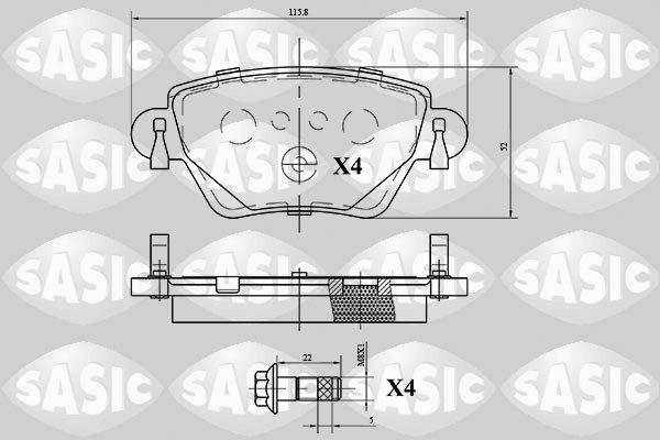 Brake Pad Set, disc brake SASIC 6216069