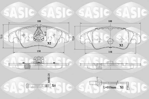 Brake Pad Set, disc brake SASIC 6216103