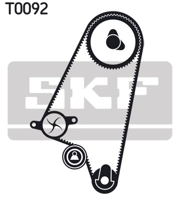 Water Pump & Timing Belt Kit skf VKMC90202 2