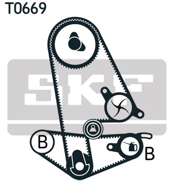 Water Pump & Timing Belt Kit skf VKMC93600 2