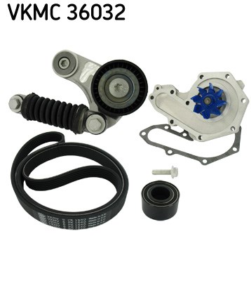 Water Pump + V-Ribbed Belt Set skf VKMC36032