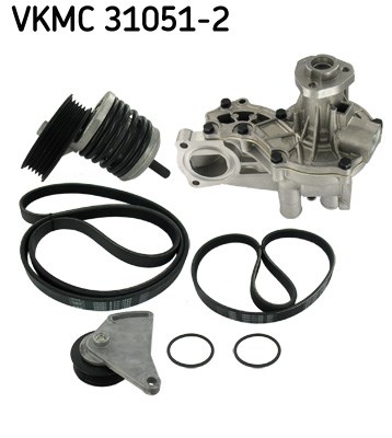 Water Pump + V-Ribbed Belt Set skf VKMC310512