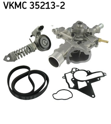 Water Pump + V-Ribbed Belt Set skf VKMC352132