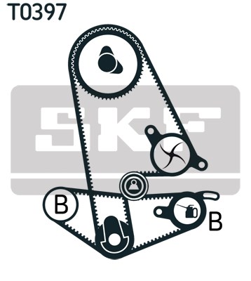 Water Pump & Timing Belt Kit skf VKMC93011 2