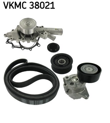 Water Pump + V-Ribbed Belt Set skf VKMC38021
