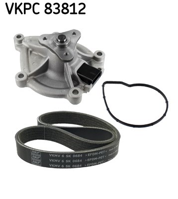 Water Pump + V-Ribbed Belt Set skf VKMC33843