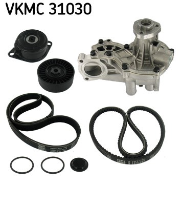 Water Pump + V-Ribbed Belt Set skf VKMC31030
