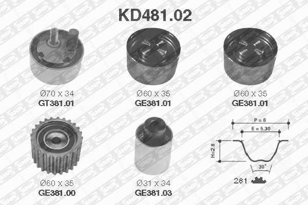 Timing Belt Kit SNR KD48102
