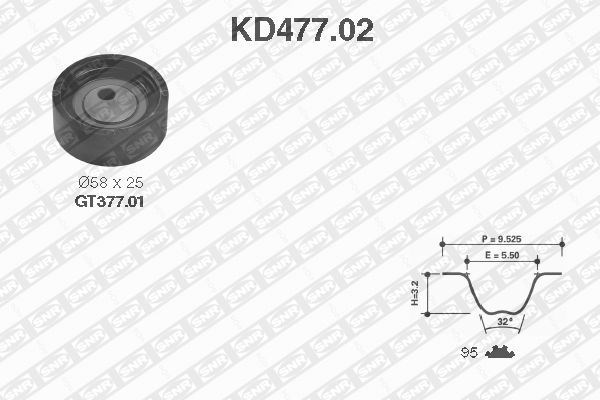 Timing Belt Kit SNR KD47702
