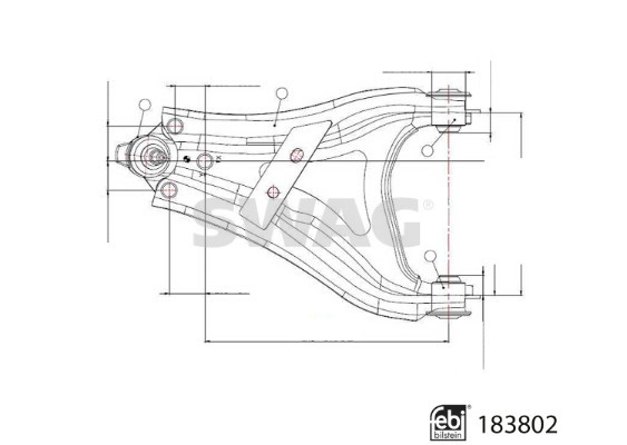 Control/Trailing Arm, wheel suspension SWAG 33109218