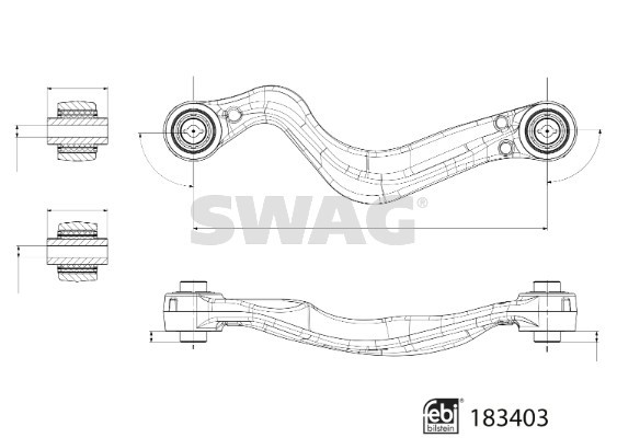 Control/Trailing Arm, wheel suspension SWAG 33108945