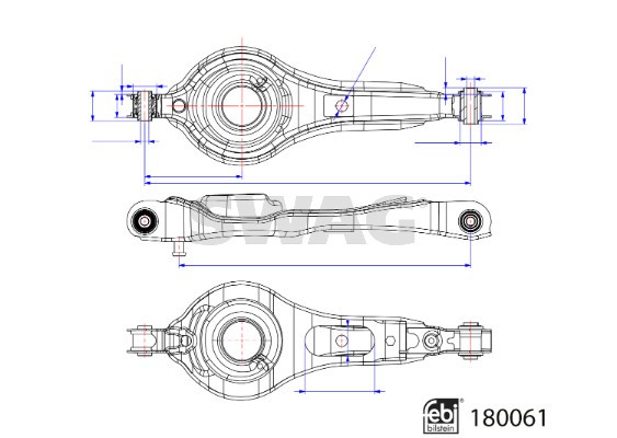 Control/Trailing Arm, wheel suspension SWAG 33106369 3