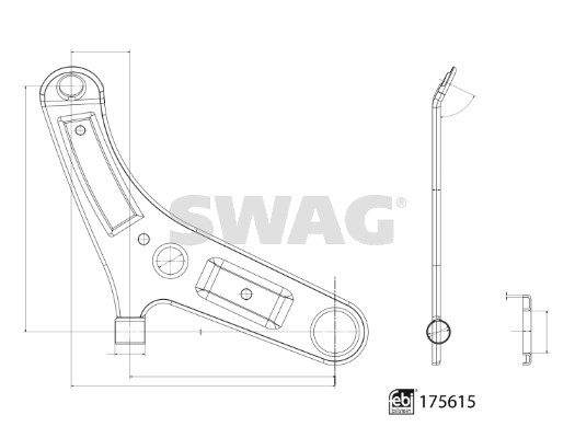 Control/Trailing Arm, wheel suspension SWAG 33102977 2
