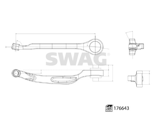 Control/Trailing Arm, wheel suspension SWAG 33103655 3