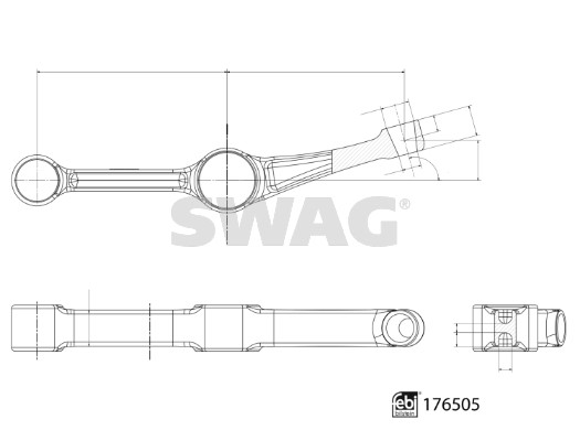 Control/Trailing Arm, wheel suspension SWAG 33103587 3