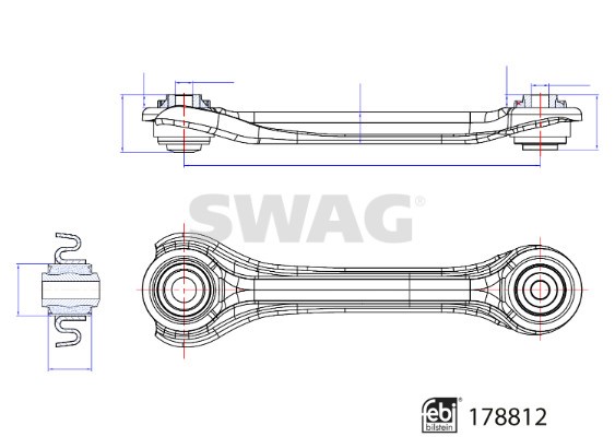 Control/Trailing Arm, wheel suspension SWAG 33104704 3