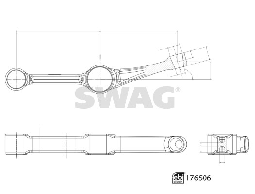 Control/Trailing Arm, wheel suspension SWAG 33103588 3