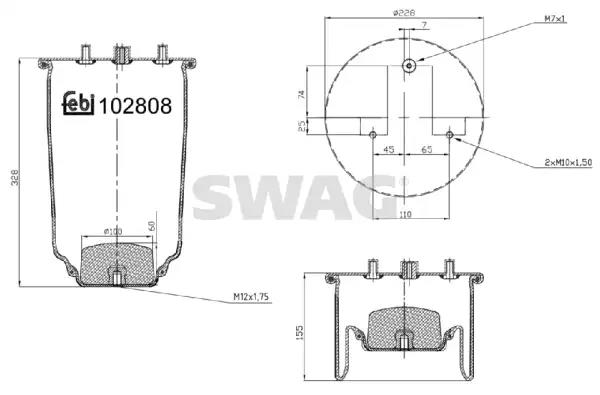 Bellow, air suspension SWAG 37102808