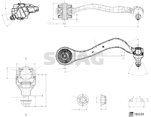 Control/Trailing Arm, wheel suspension SWAG 33109965