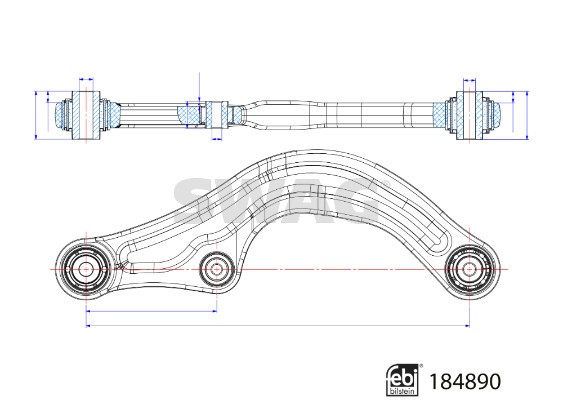 Control/Trailing Arm, wheel suspension SWAG 33109631