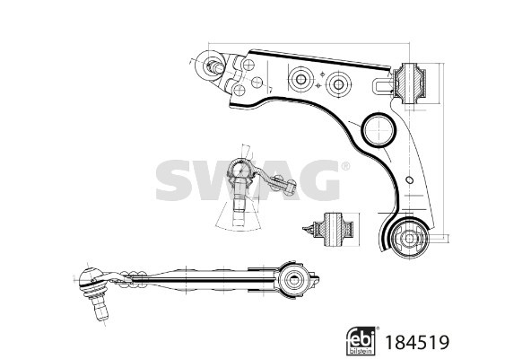 Control/Trailing Arm, wheel suspension SWAG 33109417