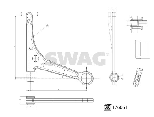 Control/Trailing Arm, wheel suspension SWAG 33103277 3