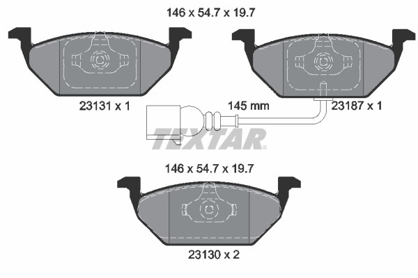 Brake Pad Set, disc brake TEXTAR 2313101
