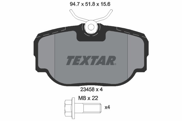 Brake Pad Set, disc brake TEXTAR 2345801
