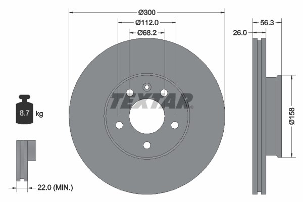 Brake Disc TEXTAR 92109803