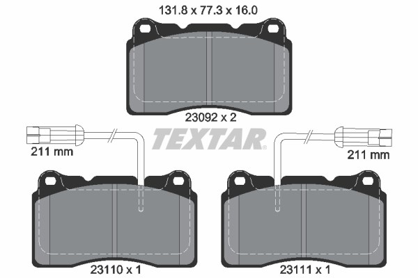 Brake Pad Set, disc brake TEXTAR 2309201