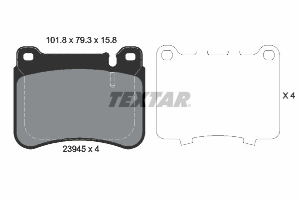 Brake Pad Set, disc brake TEXTAR 2394501