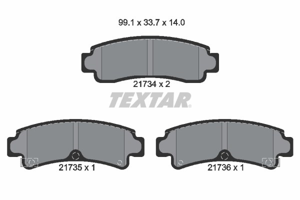 Brake Pad Set, disc brake TEXTAR 2173401