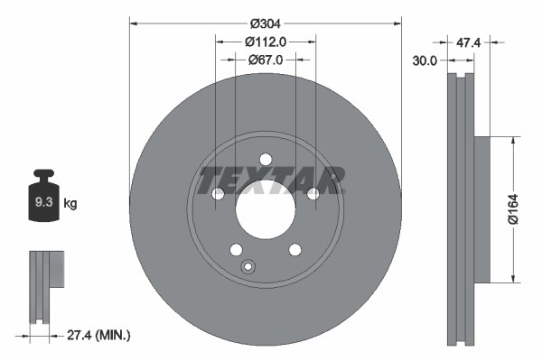 Brake Disc TEXTAR 92152105
