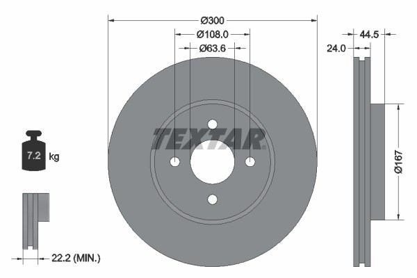 Brake Disc TEXTAR 92139903