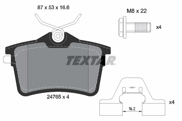Brake Pad Set, disc brake TEXTAR 2476501