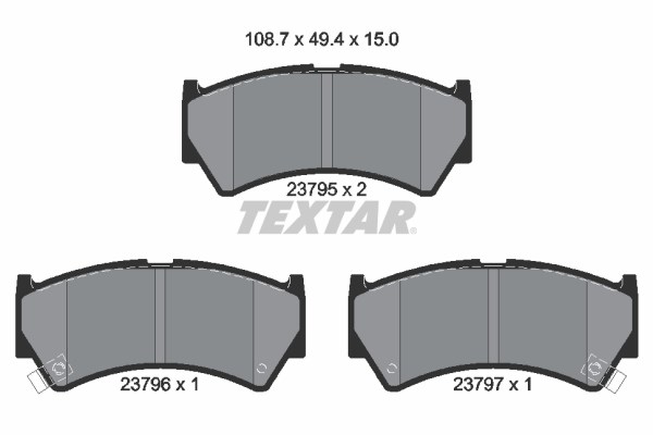 Brake Pad Set, disc brake TEXTAR 2379501