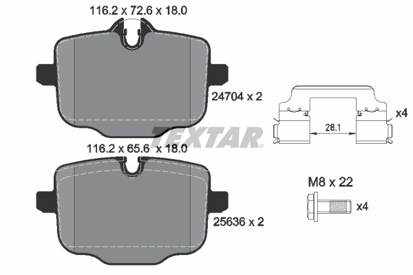 Brake Pad Set, disc brake TEXTAR 2470401