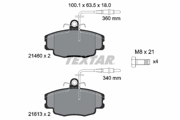Brake Pad Set, disc brake TEXTAR 2146002