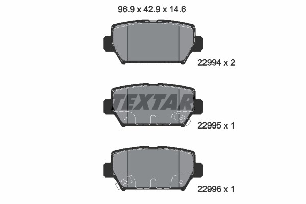 Brake Pad Set, disc brake TEXTAR 2299401
