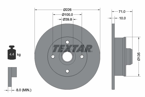 Brake Disc TEXTAR 92041803
