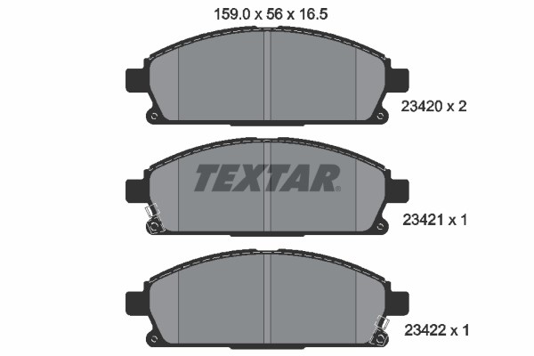 Brake Pad Set, disc brake TEXTAR 2342001