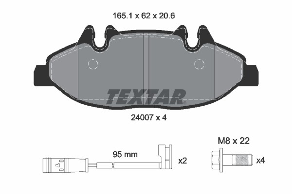 Brake Pad Set, disc brake TEXTAR 2400701
