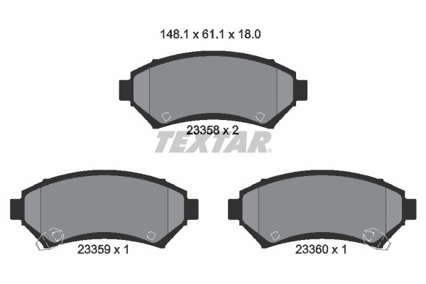 Brake Pad Set, disc brake TEXTAR 2335801