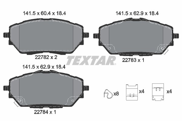 Brake Pad Set, disc brake TEXTAR 2278201
