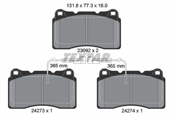 Brake Pad Set, disc brake TEXTAR 2427301