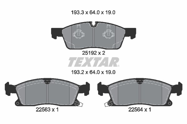 Brake Pad Set, disc brake TEXTAR 2519209