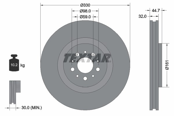 Brake Disc TEXTAR 92119600